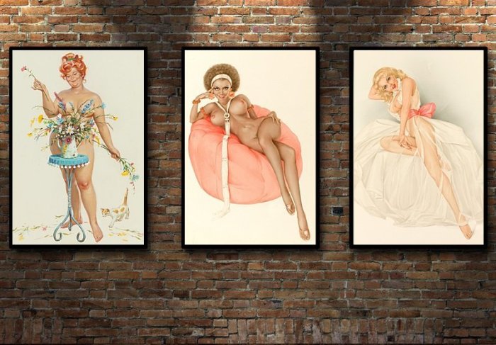 現代裝飾畫Gil Elvgren pin-up美國藝術性感女郎美女框(多款可選)