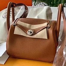 Hermes Lindy mini T/C 皮 Taurillon Clemencce 駝銀釦 現貨