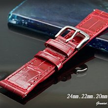 【時間探索】 全新純正鱷魚皮 Franck Muller  代用進口高級錶帶-快拆式  ( 22mm )