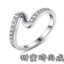《316小舖》【TC26】(925銀白金戒指-甜蜜時尚戒指 /頂級鋯石水鑽戒指/新娘戒指/結婚戒指)