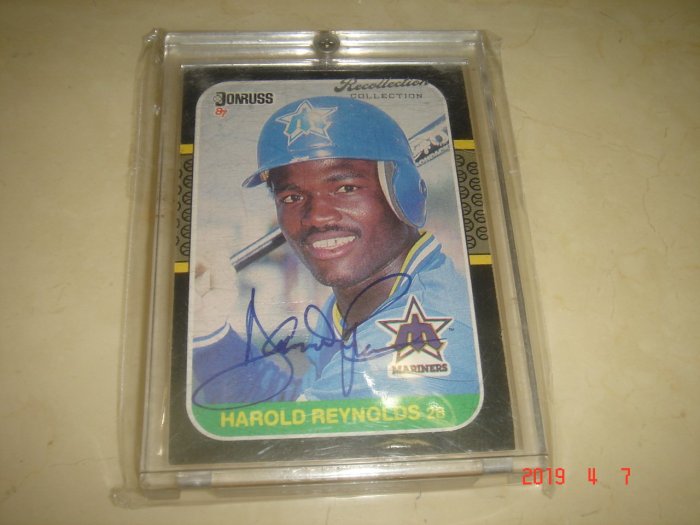 美國職棒 Mariners Harold Reynolds 1987 Donruss 25/65 簽名卡