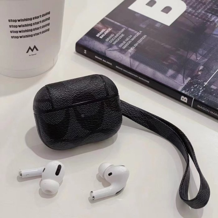 耳機保護套    歐美名牌 寇馳COACH 皮質耳機包 Airpods Pro耳機套 AirPods1/2/3保護殼 配掛繩 藍牙耳機保護套