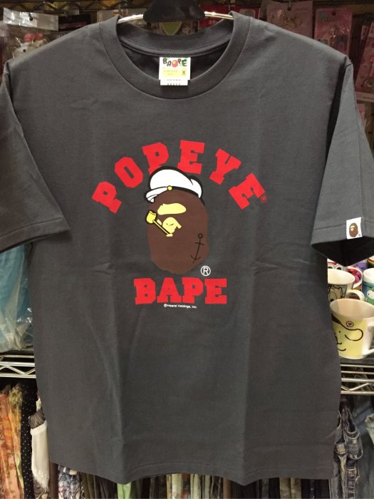 [變身館日本服飾] ~A BATHING APE~BAPE～POPEYE～短t～短袖～ㄒ恤～卜派~日本購入～全新現貨～M