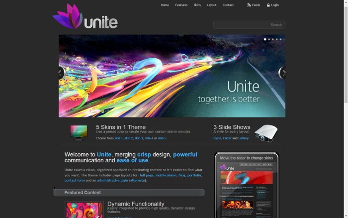 UNITE響應式網頁模板、HTML5+CSS3、網頁特效 #176