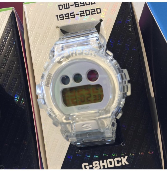 黑彩全新 CASIO G-SHOCK 25週年手錶 紀念錶 DW6900SP 1JR 7JR 太陽能 透明黑色