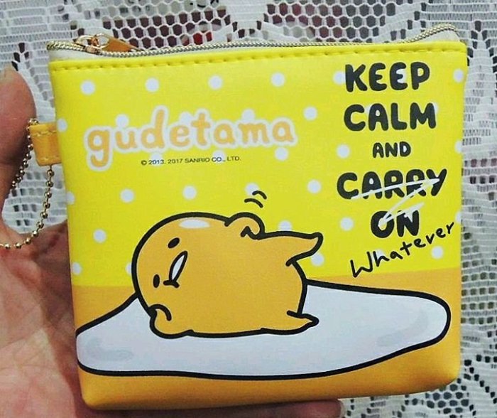 牛牛ㄉ媽*蛋黃哥票卡夾零錢包 gudetama 蛋黃哥零錢包 保持冷靜款生日禮物送禮自用娃娃機