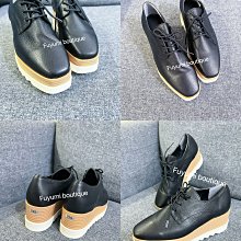 *~fuyumi boutique~*100%正韓 23S/S新款 方頭厚底鬆糕鞋增高鞋 黑/奶茶 22.5～25正常版