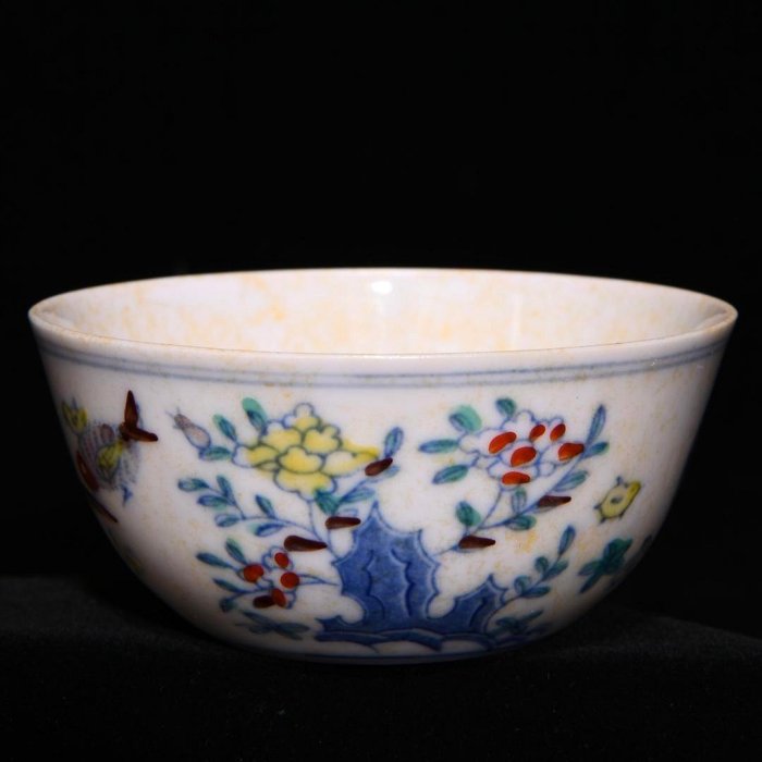 成化斗彩四大天王紋雞缸杯，高3.8cm直徑8.5cm，編號2 青花 粉彩 鈞窯【丸子】1730