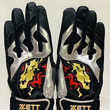 貳拾肆棒球- 日本帶回 ZETT 目錄外限定版打擊手套一雙/雙重補強/可水洗/黑