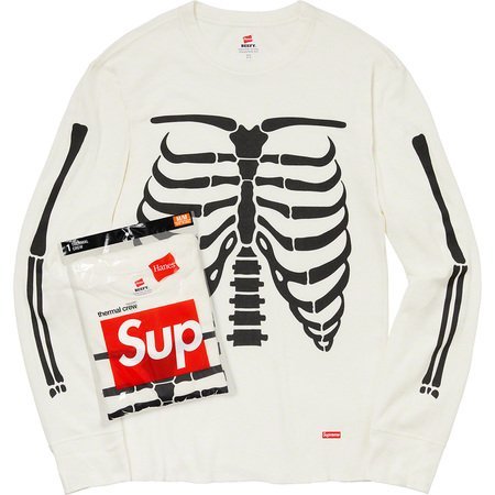 日貨代購CITY】SUPREME HANES BONES THERMAL CREW 骨頭長T 單件