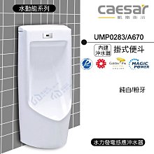 附發票 含稅 CAESAR凱撒 UMP0283/A670 內建沖水器掛式便斗 純白/粉牙《中部免運》【東益氏】