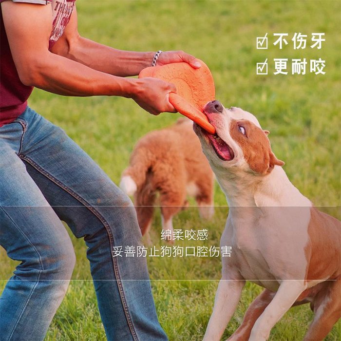 美國kyjen狗狗飛盤大型犬慢漏食訓狗飛碟耐咬益智解悶神器-西瓜鈣奶