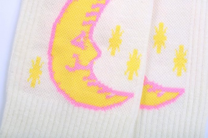 ＳＥＹＥＳ   韓國製- 糖果色neon moon月亮條紋短襪