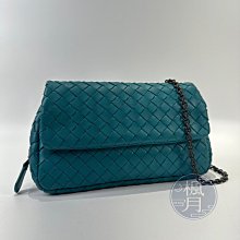 BOTTEGA VENETA 寶緹嘉 藍編織 鍊條 側背包 肩背包 斜背包 手提包 手拿包 多用功能包