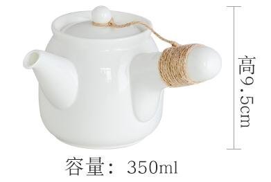 5579A 日式 陶瓷簡約茶壺茶杯組 側把壺泡茶組 白瓷和風泡茶壺一壺四杯竹盤套裝花茶壺竹茶盤午茶壺套裝