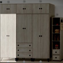 23m【新北蘆洲~嘉利傢俱】丘比特碳香橡木2.6尺衣櫥(左桶)-編號 (m029-9) 【促銷中】