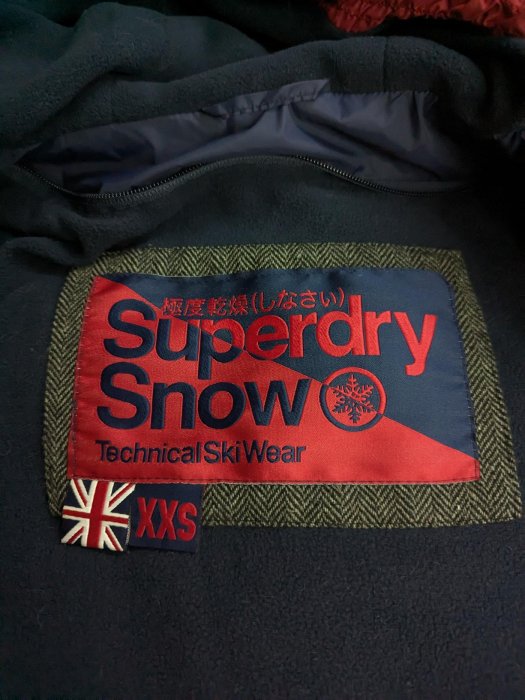 Superdry Snow 深藍色連帽滑雪外套 雪衣外套 保暖外套 XXS 小尺寸 小尺碼