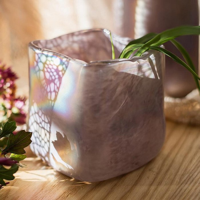藝術玻璃花瓶方形醒花桶水培花器設計水培擺件餐桌面美式北歐