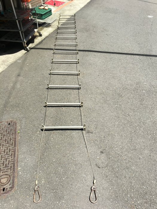 658二手鋁合金鋼索梯 5米 x43 逃生梯 避難梯