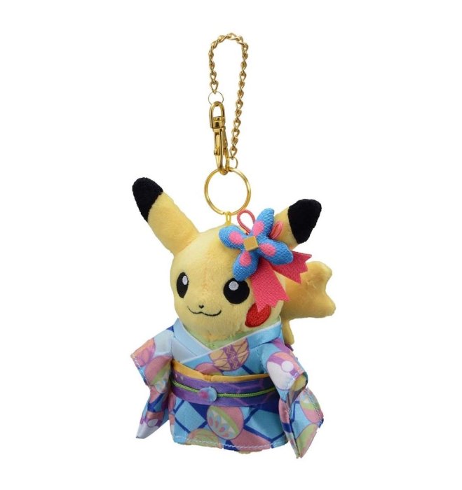 日本正版pokemon和服變裝皮卡丘毛絨掛件公仔包掛件玩偶可愛禮物