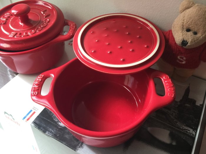 【Sunny Buy 生活館】Staub Mini Cocotte 迷你圓鍋三入(櫻桃紅) 烤盅 陶瓷鍋 烤箱 焗烤