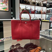 ⭐️香榭屋精品店⭐️ HERMES Garden Party 30 紅色全皮銀釦花園包手提包 GO30 T刻 (XC0621) 全新商品