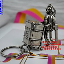 優買二手精品名牌店 LV M62716 銀色 金屬  鑰匙圈 吊飾 掛飾 門僮 行李箱 推車 擺飾 擺件 可拆 全新