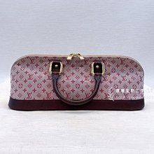 B1699 LV紅色minilin丹寧布alma橫長型手提包 (遠麗精品 台北店)