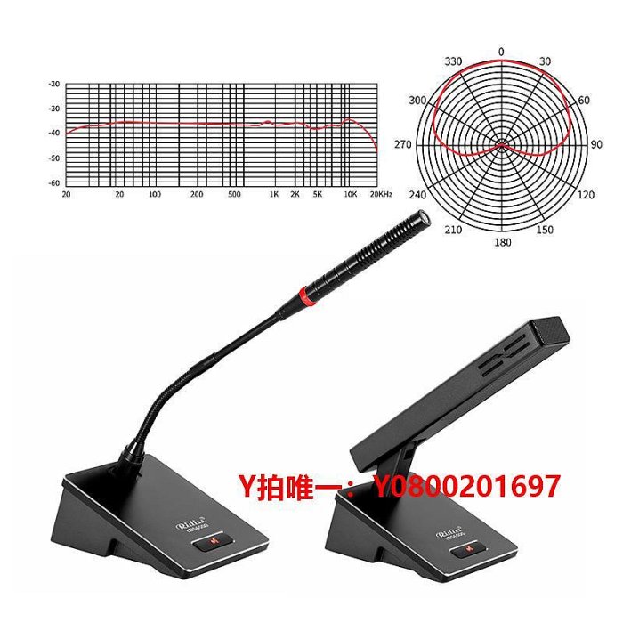 拾音器Ridiss專業有線演講麥克風會議講臺桌發言電容方管短桿鵝頸話筒