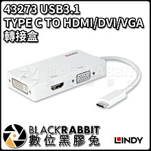 數位黑膠兔【 林帝 43273 USB3.1 TYPE C TO HDMI DVI VGA 轉接盒 】 隨插即用 螢幕