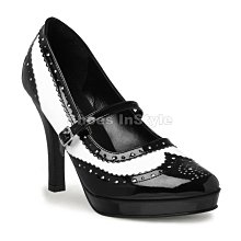 Shoes InStyle《四吋》美國品牌 FUNTASMA 原廠正品漆皮瑪麗珍厚底高跟鞋 有大尺碼『黑白色』
