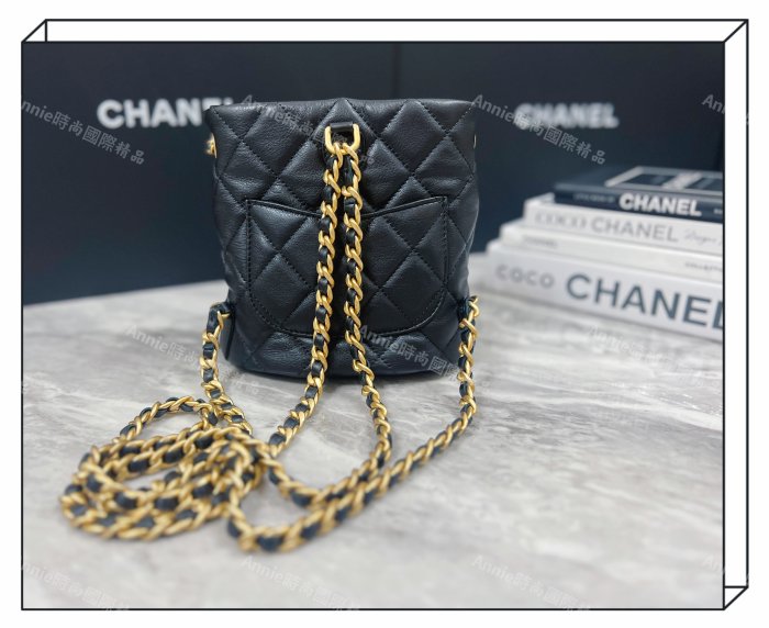 ☆ Annie 時尚國際精品 ☆  CHANEL 黑色子母包 / 水桶包 AS3947