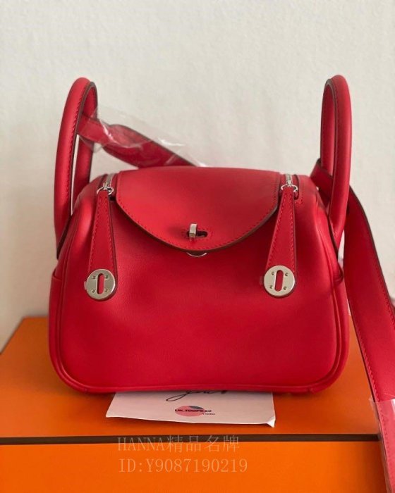 Hermes Mini Lindy Handbag Rouge de Coeur Red