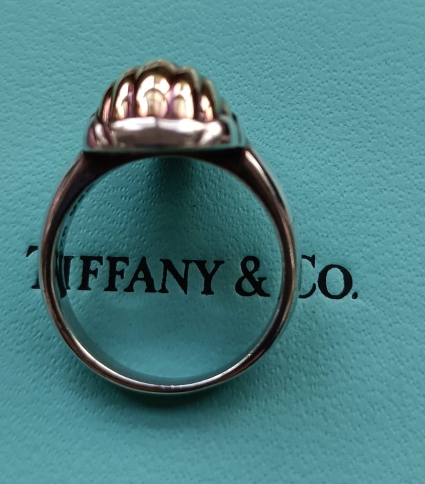 Tiffany 蒂芬尼  18k+純銀戒指   【聖甲蟲】 【附原盒】