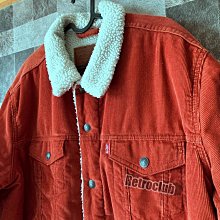 Retro CLUB【1000元起標】【二手】美國品牌 Levi's Sherpa Denim Jacket 毛領 橘色 丹寧牛仔外套 美式風格 F24412