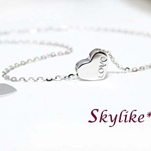 *SKYLIKE*網販獨賣-香港進口墬750/18K金白K金~LOVE~小愛心墜+750白K金弧圈鍊延長鍊含墜項鍊y