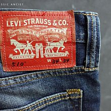 CA 美國品牌 LEVI'S 510 藍色仿舊刷紋 合身窄管 彈性牛仔褲 34腰 一元起標無底價Q765