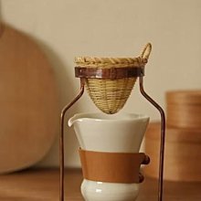 發現花園 日本選物~日本製 職人作家 手作 竹咖啡濾網 / 銅製濾杯架 / 陶瓷咖啡壺