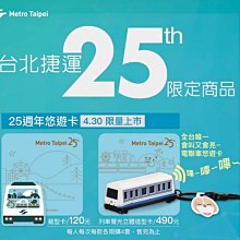 台北捷運25週年紀念悠遊卡/造型悠遊卡/列車立體悠遊卡＋裁型卡