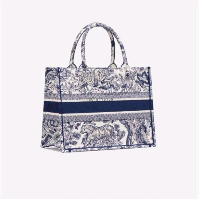【二手】Dior迪奧小號動物刺繡圖案Book tote購物袋 手提包M1296ZTDT_M808