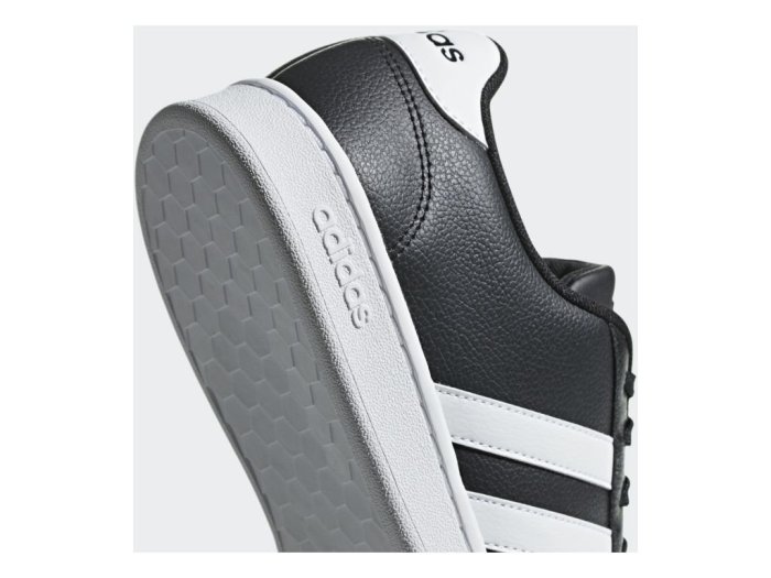 【鞋印良品】ADIDAS 愛迪達 GRAND COURT F36484 黑/白 皮革 縫線 記憶鞋墊 三線 滑板 休閒鞋