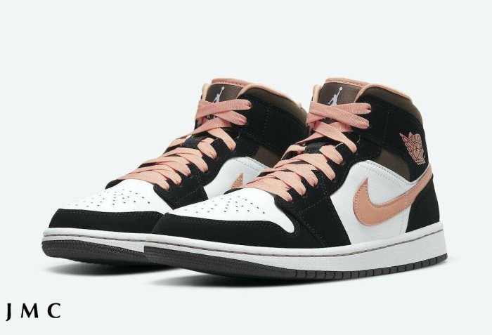 AIR JORDAN 1 MID MIXES PEACH MOCHA 黑杏粉 蜜桃摩卡 女款 DH0210-100