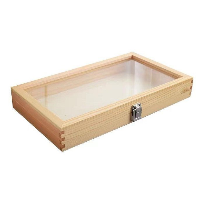現貨♨方形木盒♨ 木盒訂製展示透明盒子 木質收納盒 首飾盒伴手禮盒子長方形小木盒子（滿599免運）
