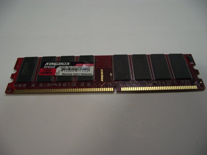 二手SDRAM-DDR400 1G KINGBOX 184PIN DIMM 2.5V