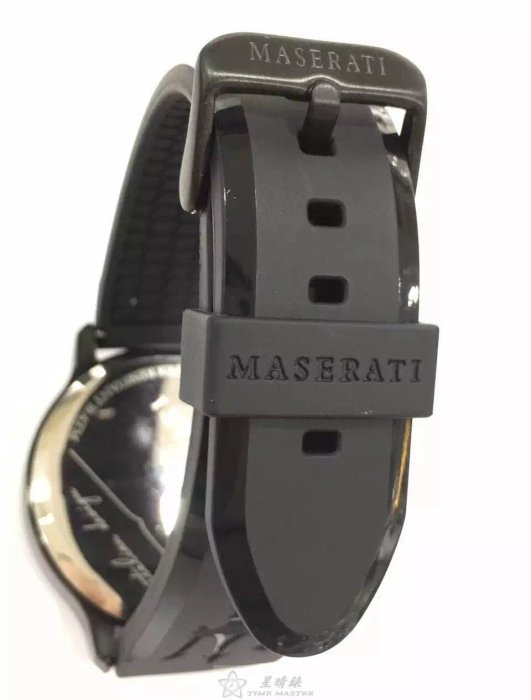 請支持正貨，瑪莎拉蒂手錶MASERATI手錶EPOCA款，編號:R8871618005,黑色錶面紅黑色PU錶帶款