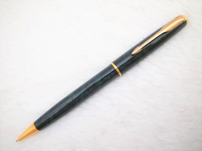 B288 1990s 派克 法國製 商籟綠雲漆 自動鉛筆0.5mm(7成新)(全金屬)(旋轉式)