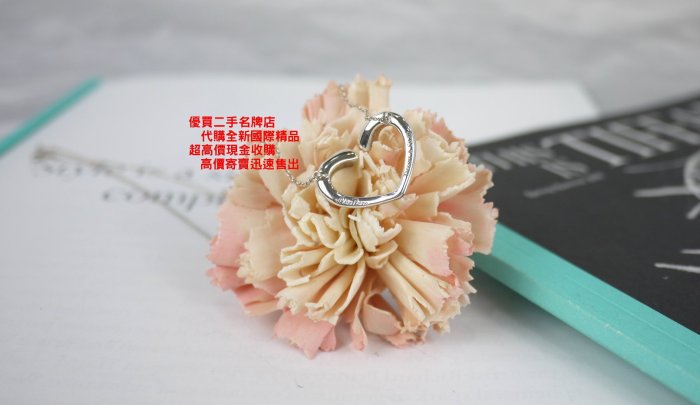 優買二手精品名牌店 TIFFANY &CO. 蒂芬妮 HEART 無限 設計師 純銀 大 愛心 心 項鍊 美品