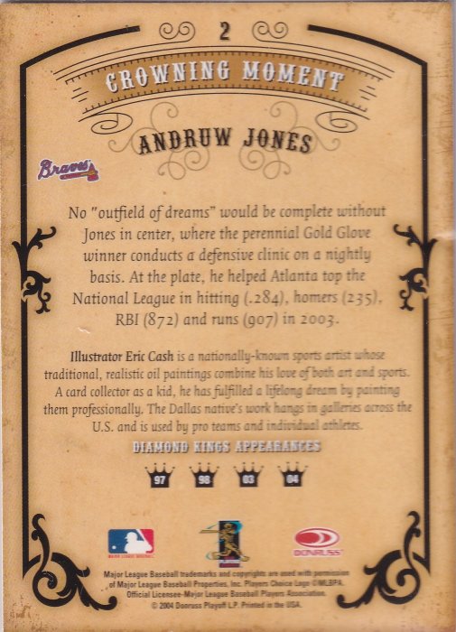 2004 Donruss Diamond Kings #2 Andruw Jones