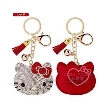 ♥小花花日本精品♥Hello Kitty 大臉鑽石鎖圈 吊飾 鑰匙圈~2