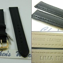 【錶帶家『頂級代用』LIMA 義大利進口小羊皮錶帶素面真皮錶帶20mm 18mm 16mm 14mm 12mm 黑色金扣